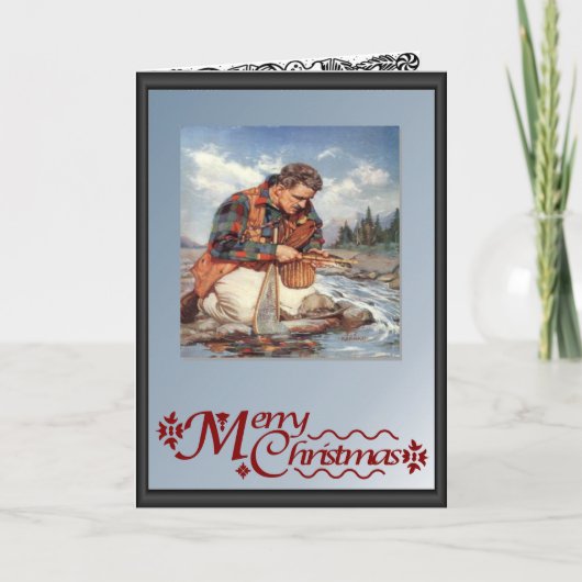 Cartes Pour Fêtes Annuelles Pêche par la rivière (Devant)