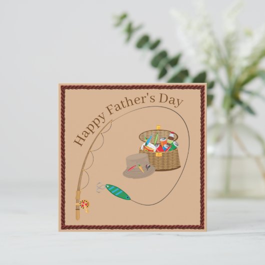 Cartes Pour Fêtes Annuelles Pêche Tacker Happy Fête des pères (Debout devant)