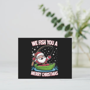 Cartes Pour Fêtes Annuelles Pêcheur de Noël Pêche Funny Cool Père Noël