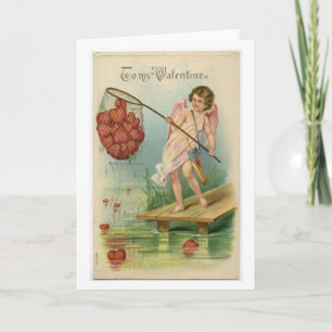 Cartes Pour Fêtes Annuelles Pêcheur vintage de Saint-Valentin