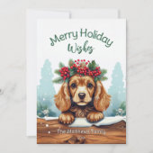 Cartes Pour Fêtes Annuelles Peeer Cocker Spaniel Merry Souhaite Portrait d'ani (Devant)