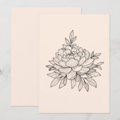 Cartes Pour Fêtes Annuelles Peine de fleur noire (Devant / Derrière)