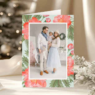 Cartes Pour Fêtes Annuelles Peine d'hiver Photo de vacances repliée