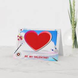 Cartes Pour Fêtes Annuelles Peint Valentine Heart Ajouter Votre Photo