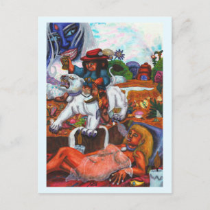 Cartes Pour Fêtes Annuelles Peinture à l'aquarelle Éros monte Aurore Lionne Rê