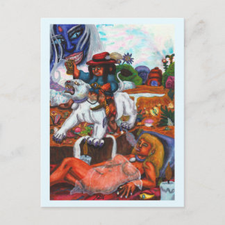 Cartes Pour Fêtes Annuelles Peinture à l'aquarelle Éros monte Aurore Lionne Rê
