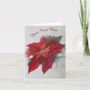 Cartes Pour Fêtes Annuelles Peinture à l'huile de Noël Poinsettia