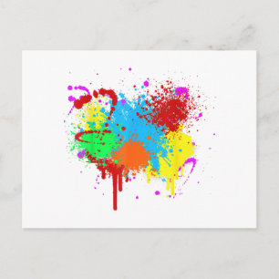 Cartes Pour Fêtes Annuelles Peinture Abstraite Jolie Tache de Peinture