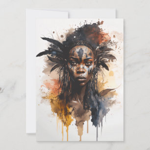 Cartes Pour Fêtes Annuelles Peinture aquarelle, Belles femmes de la tribu afri