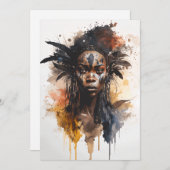 Cartes Pour Fêtes Annuelles Peinture aquarelle, Belles femmes de la tribu afri (Devant / Derrière)