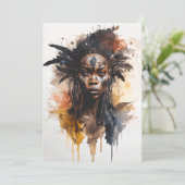 Cartes Pour Fêtes Annuelles Peinture aquarelle, Belles femmes de la tribu afri (Debout devant)
