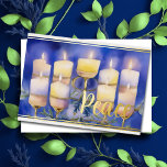 Cartes Pour Fêtes Annuelles Peinture aquarelle Menorah Paix<br><div class="desc">Des objets de vacances à thème conçus par Umua. Imprimé et expédié par Zazzle ou ses filiales.</div>