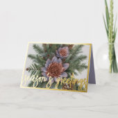 Cartes Pour Fêtes Annuelles Peinture aquarelle Pinecone À feuillage persistant (Devant)