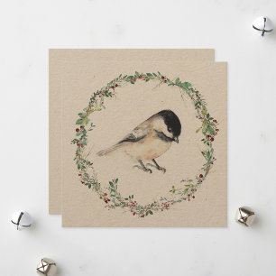 Cartes Pour Fêtes Annuelles Peinture d'aquarelle de poulet minuscule de vacanc