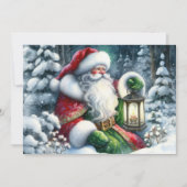 Cartes Pour Fêtes Annuelles Peinture d'aquarelle Santa Claus dans la forêt de (Devant)