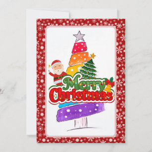 Cartes Pour Fêtes Annuelles Peinture d'arbre de Noël moderne colorée