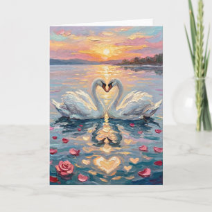 Cartes Pour Fêtes Annuelles Peinture de la Saint-Valentin Coucher de soleil Cœ