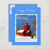 Cartes Pour Fêtes Annuelles Peinture de phare rouge - Art original (Devant / Derrière)