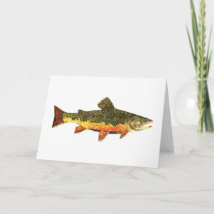 Cartes Pour Fêtes Annuelles Peinture de poisson à l'omble de fontaine