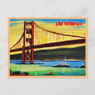 Cartes Pour Fêtes Annuelles Peinture de San Francisco Golden Gate Bridge