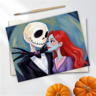 Cartes Pour Fêtes Annuelles Peinture d'Halloween de Jack & Sally