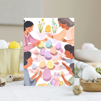 Cartes Pour Fêtes Annuelles Peinture d'oeuf de Pâques | Pâques à l'aquarelle f
