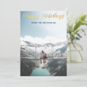 Cartes Pour Fêtes Annuelles Peinture d'or Joyeux Noël (Debout devant)