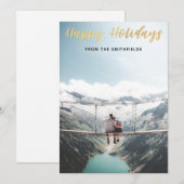 Cartes Pour Fêtes Annuelles Peinture dorée Joyuses Fêtes de Noël (Devant / Derrière)