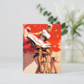 Cartes Pour Fêtes Annuelles Peinture Elvgren Rouge (Debout devant)