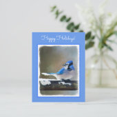 Cartes Pour Fêtes Annuelles Peinture Jay Bleu - Art Oiseau Original (Debout devant)