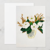 Cartes Pour Fêtes Annuelles Peinture Magnolia (Devant / Derrière)