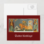 Cartes Pour Fêtes Annuelles Peinture murale orthodoxe grecque (Devant / Derrière)