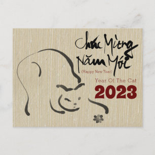 Cartes Pour Fêtes Annuelles Peinture originale Chat Nouvel An Vietnamien 2023 