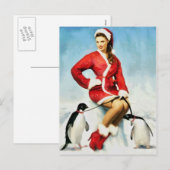 Cartes Pour Fêtes Annuelles Peinture Père Noël (Devant / Derrière)