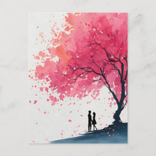 Cartes Pour Fêtes Annuelles Peinture romantique aquarelle d'un couple