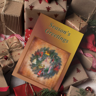 Cartes Pour Fêtes Annuelles Peinture traditionnelle de couronnes