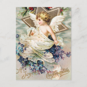 Cartes Pour Fêtes Annuelles Peinture vintage A Joyous Christmastide (1908)