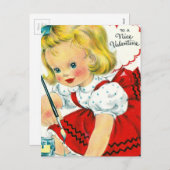 Cartes Pour Fêtes Annuelles Peinture vintage Valentine (Devant / Derrière)