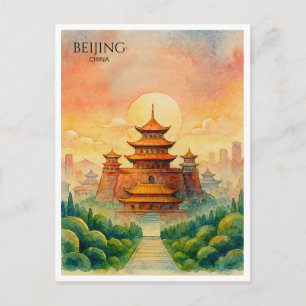Cartes Pour Fêtes Annuelles Pékin Chine Cité Interdite Aquarelle
