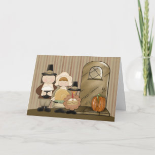 Cartes Pour Fêtes Annuelles Pèlerins et Turquie, Thanksgiving