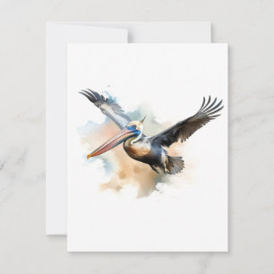 Cartes Pour Fêtes Annuelles Pélican En Aquarelles