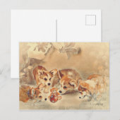 Cartes Pour Fêtes Annuelles Pembroke Welsh Corgi (Devant / Derrière)