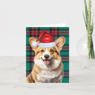 Cartes Pour Fêtes Annuelles Pembroke Welsh Corgi Rouge Vert Plaid Noël