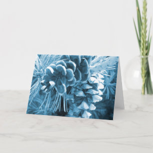 Cartes Pour Fêtes Annuelles Pénecone bleu glacé primitif