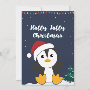 Cartes Pour Fêtes Annuelles Pengouin Noël Neige Animaux Hiver Manchots Hol