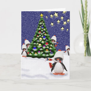 Cartes Pour Fêtes Annuelles Penguin Christmas Paradise Art Custom