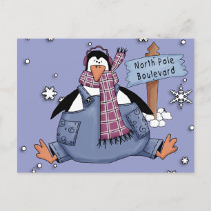 Cartes Pour Fêtes Annuelles Penguin Joyeux Joyeux Jours Fériés