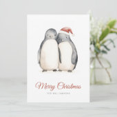 Cartes Pour Fêtes Annuelles Penguins de Noël (Debout devant)