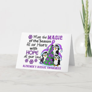 Cartes Pour Fêtes Annuelles Penguins de Noël Maladie d'Alzheimer