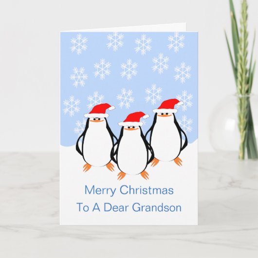Cartes Pour Fêtes Annuelles Penguins Noël Grandson (Devant)